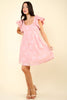 VERY J Flower Embroidered Organza Mini Dress