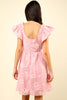 VERY J Flower Embroidered Organza Mini Dress