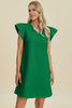 Double Take Full Size Ruffled V-Neck Cap Sleeve Dress