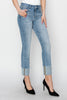 RISEN Full Size High Rise Cuffed Slim Straight Jeans