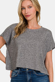 Zenana Short Sleeve Round Neck Cropped T-Shirt