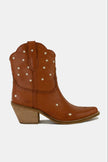 Beast Fashion Faux Leather Star-Shaped Cutouts Point Toe Boots