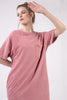 VERY J Washed Round Neck Mini Tee Dress