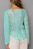 POL Exposed Seam Long Sleeve Lace Knit Top