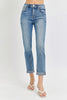 Risen Full Size High Rise Cropped Roll Up Jeans