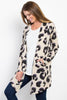 Be Stage Printed Open Front Knit Cardigan with Pockets