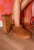 WILD DIVA Suede Round Toe Platform Booties