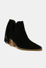 Beast Fashion Fringe Side V-Cut Ankle Booties