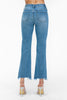 bytos Raw Hem Distressed Mid Rise Crop Jeans