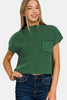 Zenana Mock Neck Short Sleeve Cropped Sweater