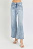 RISEN Full Size Tummy Control High Rise Crop Wide Leg Jeans