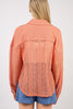 VERY J Button Up Long Sleeve Lace Shirt