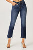 Risen Full Size Frayed Hem Cropped Straight Jeans