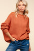 Haptics Full Size Side Slit Texture Asymmetric Sweater