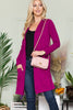 Celeste Full Size Open Front Cardigan with Pockets