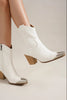 Beast Fashion Faux Leather Block Heel Boots with Side Zippers