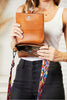 SHOMICO PU Leather Wide Strap Crossbody Bag