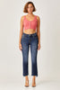 Risen Full Size Frayed Hem Cropped Straight Jeans