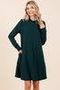 Mittoshop Mock Neck Long Sleeve Dress with Pockets