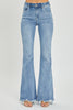 Risen Full Size High Rise Frayed Hem Flare Jeans