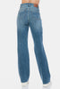 Judy Blue Full Size Tummy Control Cut Raw Hem Straight Jeans