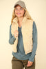 VERY J Zip Up Padded Corduroy Puffer Vest