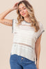 BiBi Stitch Edge Pointelle Side Slit Sweater Vest