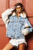 BiBi Detachable Faux Fur Collar Puffer Denim Jacket