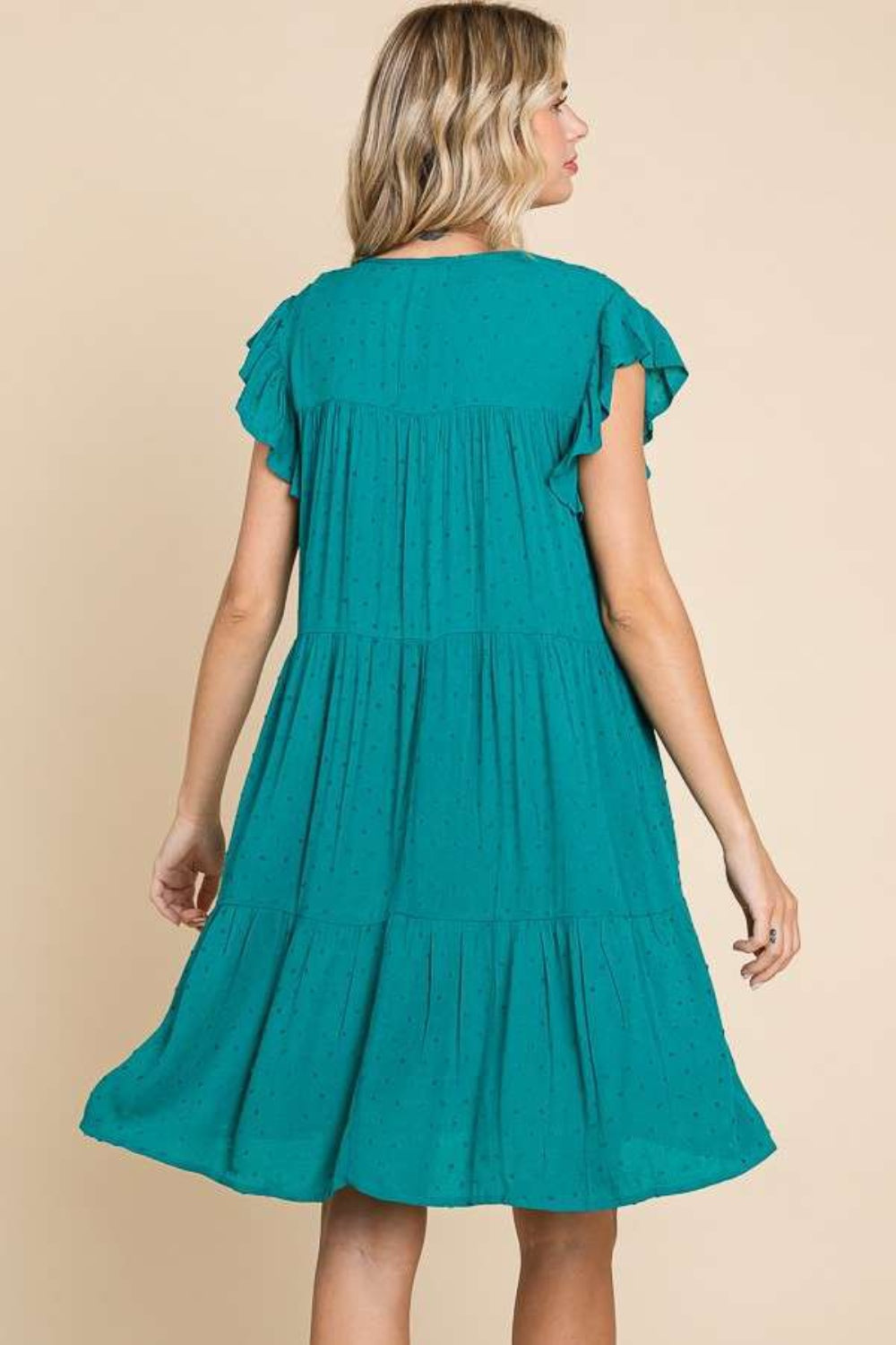 Culture Code Ruffle Cap Sleeve Tiered Dress