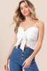 BiBi Ruffled Smocked Ribbon Detail Cami