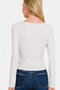 Zenana Square Neck Fitted Long Sleeve T-Shirt