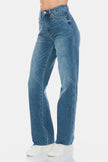 Judy Blue Full Size Tummy Control Cut Raw Hem Straight Jeans